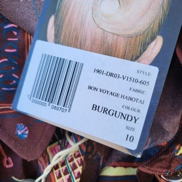 NWT Alexa Chung Burgundy Bon Voyage Habotai‎ Silky Maxi Shirt Dress Size 6US - Picture 7 of 9